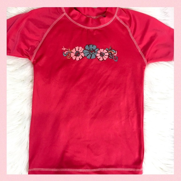 Kanu Surf Red Karlie Girl’s RashGuard Size 12 - Picture 2 of 4